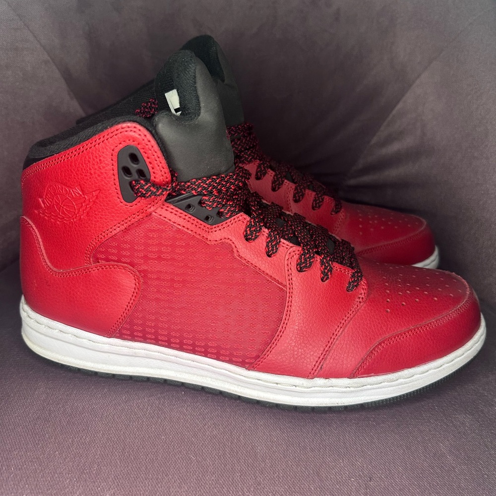 Air Jordan Prime 5s Red Leather Sneaker